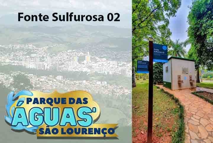 Localizada no Parque Novo, a Fonte Sulfurosa 02 contribui para o tratamento de diabetes, distúrbios do intestino e processos alérgicos da pele, além de problemas respiratórios. Reprodução: Flipar