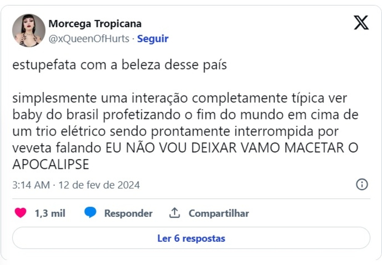 O momento virou meme e muitos usuários brincaram com a interação curiosa. Reprodução: Flipar