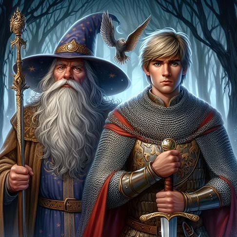 Merlin (Reino Unido) - O mago mais icônico da cultura ocidental. Figura-chave das lendas do Rei Arthur, é descrito como conselheiro do rei, dotado de poderes de profecia e transformação. Um sábio místico que guia Arthur na formação do reino de Camelot.
 Reprodução: Flipar