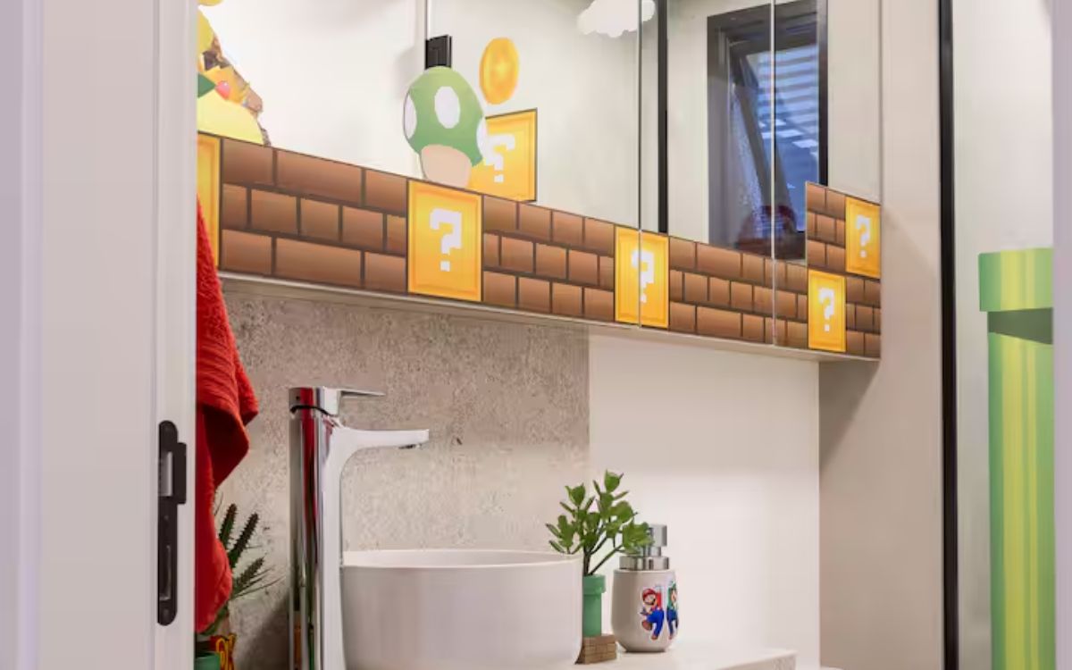 “Apartamento do Super Mario” atrai turistas em Blumenau com temática geek. Foto: Airbnb