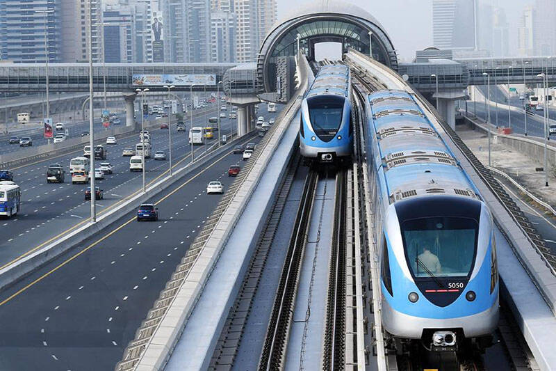 Linhas de metrô em Dubai. Foto: Reprodução