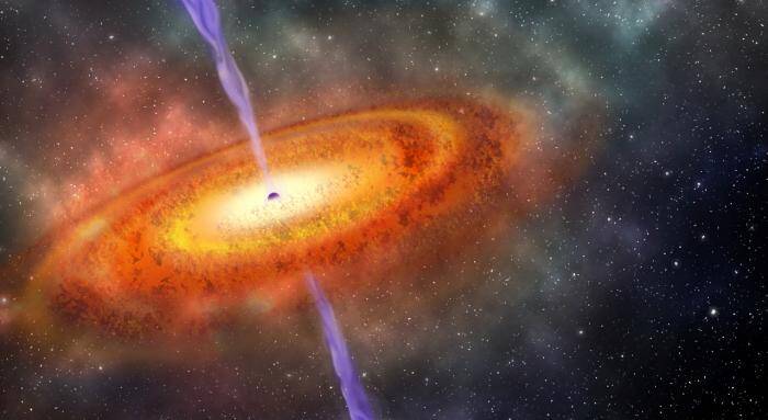 Astrônomos encontraram o buraco negro mais antigo do Universo, formado apenas 690 milhões de anos após o Big Bang. Com 800 milhões de vezes a massa do Sol, é um grande desafio entender como algo tão grande se formou tão rápido. Foto: Carnegie Institution for Science
