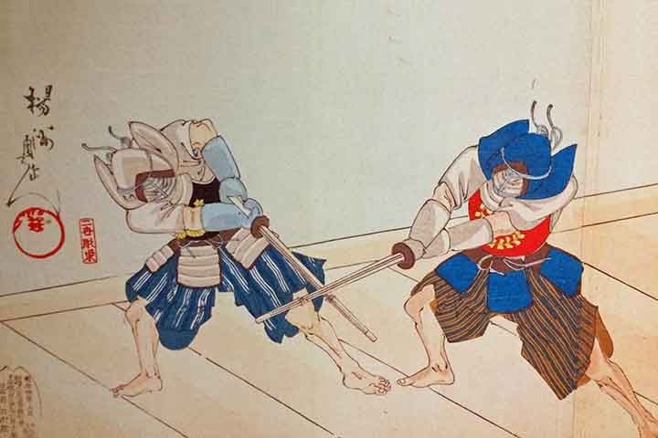 No período medieval, os samurais eram treinados quando ainda crianças, desde os dez anos, munidos de arco e espada. 
 Reprodução: Flipar