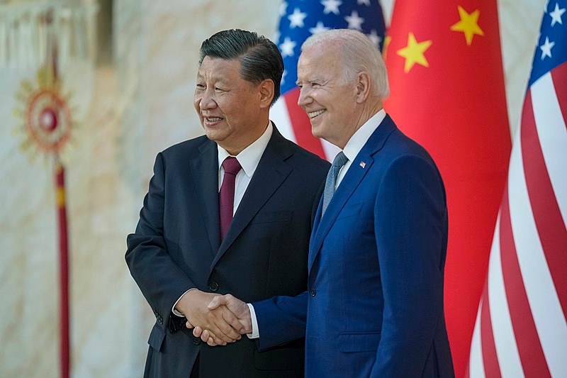 Na ocasião, o governante chinês encontrou-se com o presidente dos Estados Unidos, Joe Biden, na Califórnia. Reprodução: Flipar