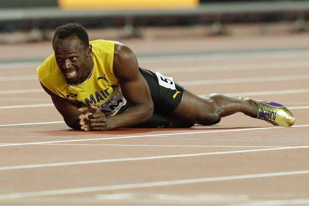 Usain Bolt decepcionou ao não levar nenhum ouro em sua despedida das pistas no Mundial de Londres. Foto: Reprodução