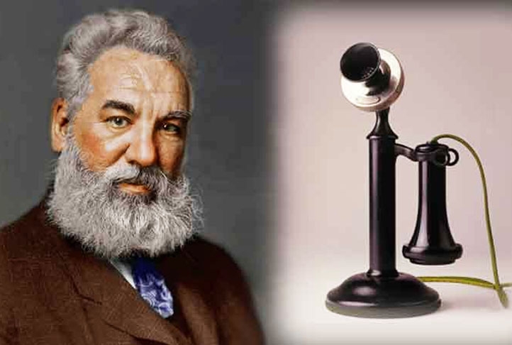 O telefone de Bell usava um sistema simples de transmissor e receptor conectados por fios. Com o tempo, Bell e outros inventores começaram a aprimorar o dispositivo. Reprodução: Flipar