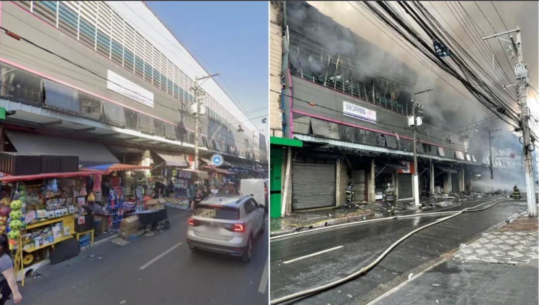 Fumaça se espalhou pelo bairro Reprodução/CNN