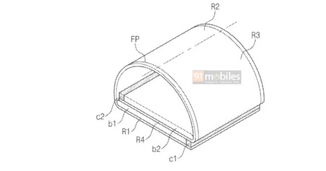 Patente da Samsung: dispositivo dobrado. Foto: Reprodução/91Mobiles - 31.08.2022