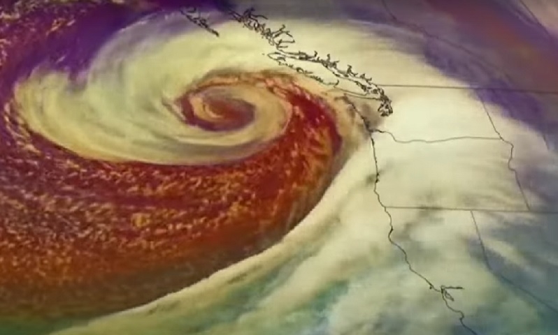 Um ciclone-bomba é um fenômeno meteorológico caracterizado por uma intensificação rápida de um ciclone extratropical.  Reprodução: Flipar