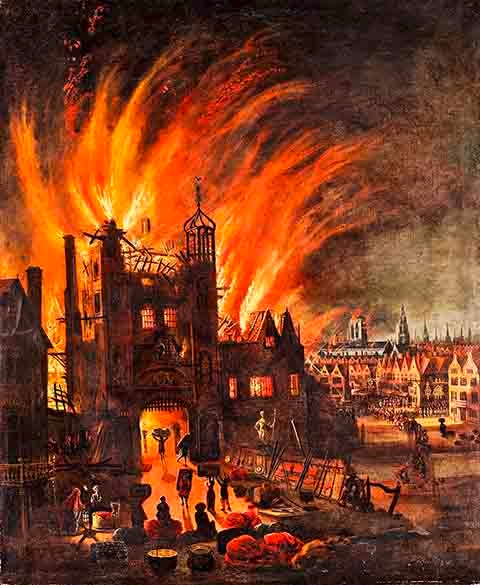 A tragédia coincidiu com o ano “três vezes seis”, outro elemento que alavanca o misticismo em torno de Nostradamus. Ainda que não tenha nomeado Londres, a descrição de uma cidade em chamas é considerada por muitos como premonitória. Reprodução: Flipar