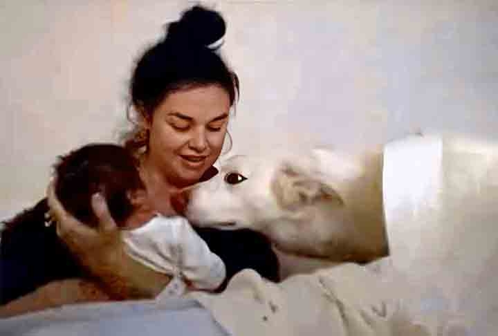 O vídeo, que mostra Cedar calmamente deitado ao lado da mãe e do bebê durante uma amamentação noturna, acumulou mais de 11 milhões de visualizações e milhares de comentários. Reprodução: Flipar