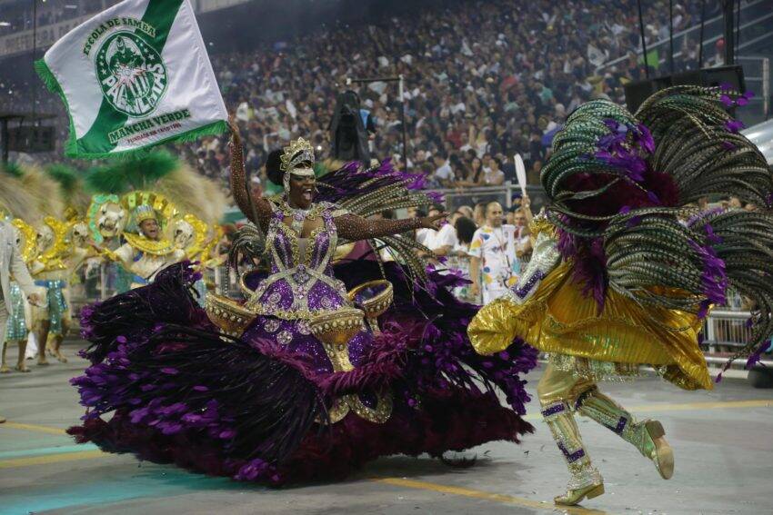 A Mancha Verde cantou os "Zés" do Brasil na segunda noite do carnaval de São Paulo. Foto: Paulo Pinto / LIGASP / Fotos Públicas