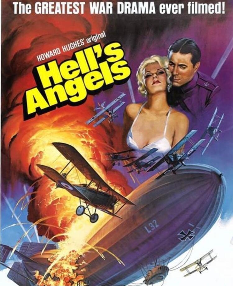 Depois de financiar três filmes sem grande sucesso, Howard Jr. produziu “Hell’s Angels”, obra sobre os pilotos da Royal Air Force na 1ª Guerra Mundial – segmento da força aérea do Reino Unido. Reprodução: Flipar