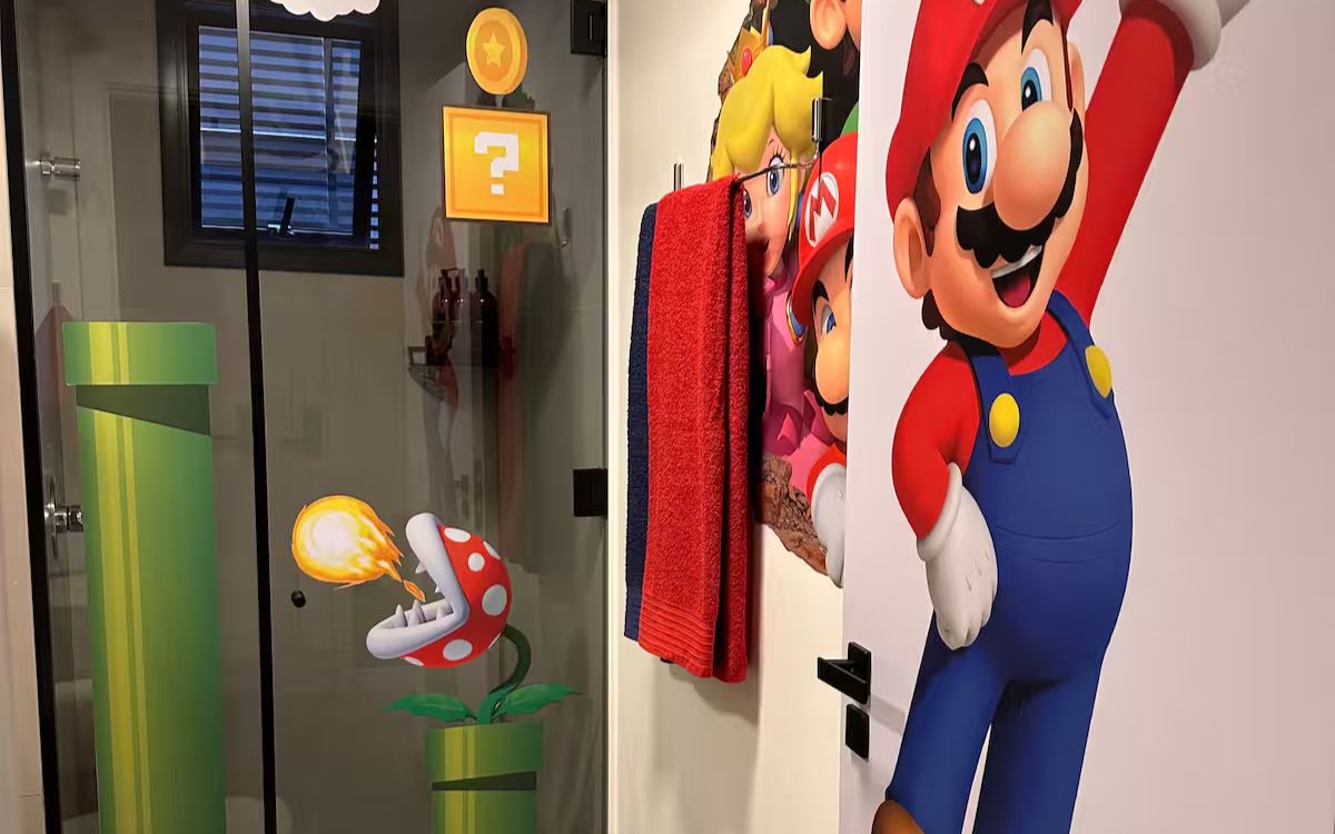 “Apartamento do Super Mario” atrai turistas em Blumenau com temática geek. Foto: Airbnb