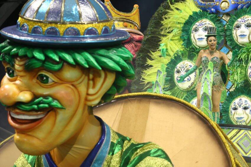 A Mancha Verde cantou os "Zés" do Brasil na segunda noite do carnaval de São Paulo. Foto: Paulo Pinto / LIGASP / Fotos Públicas