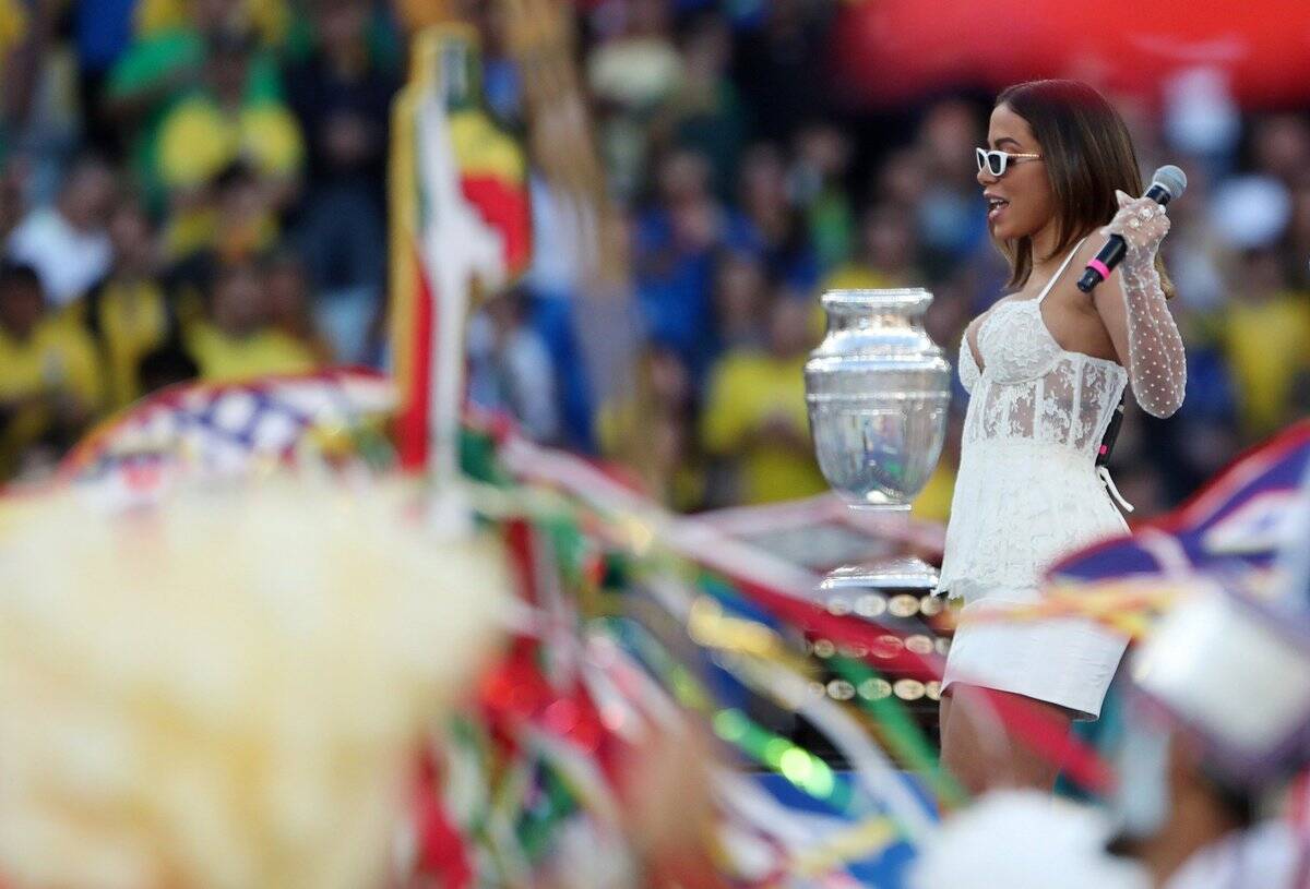 Anitta na Copa América. Foto: reprodução / Twitter