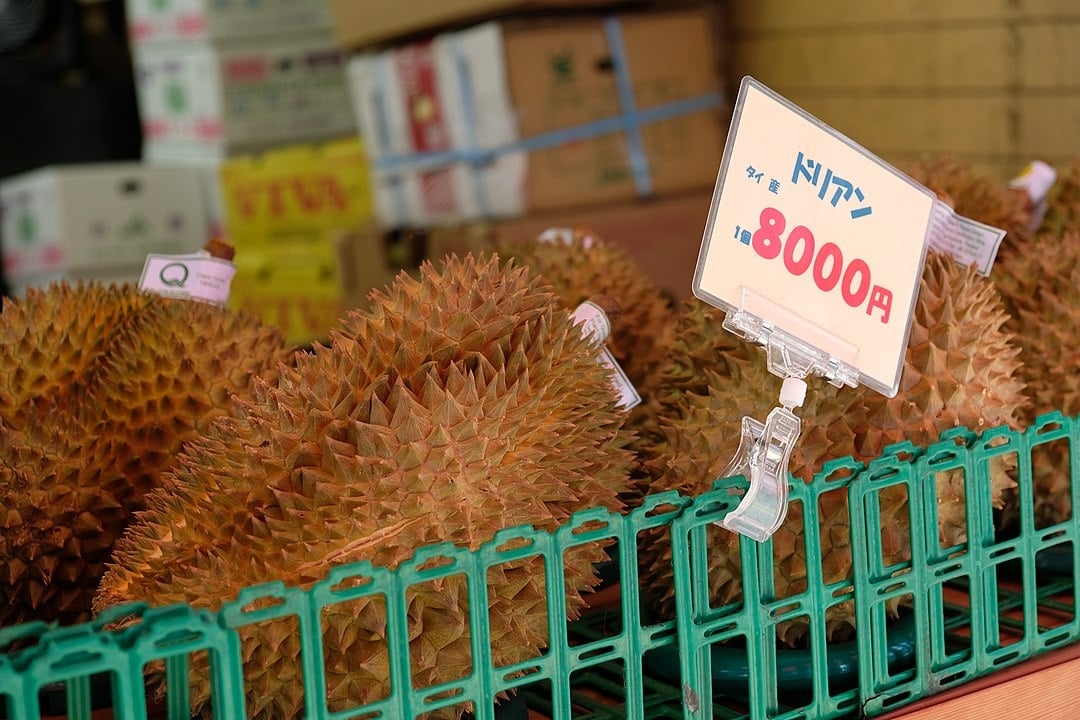 A Durian é uma fruta tropical que exala um cheiro forte de enxofre quando está madura. Ela pode até oxidar.  Reprodução: Flipar