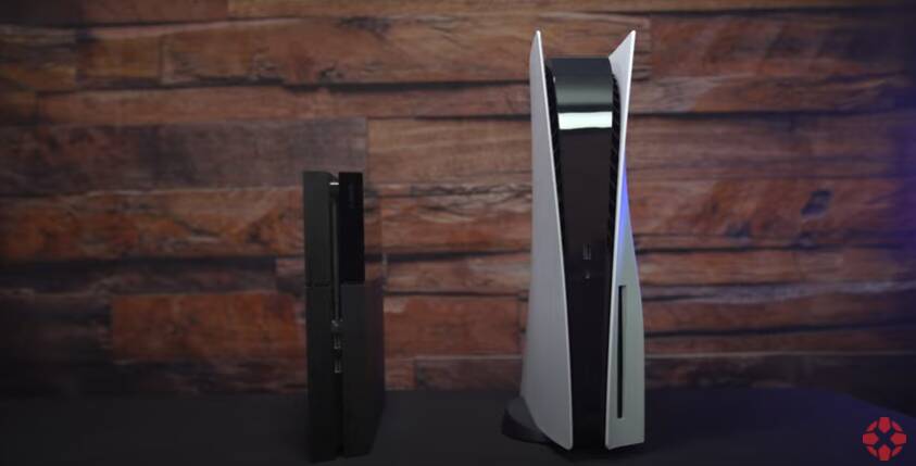 PS5 em comparação com o PS4. Foto: Reprodução/YouTube/IGN