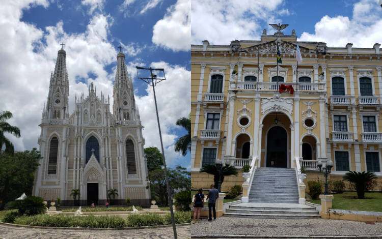 A Catedral e o Palácio Anchieta ficam na Cidade Alta, próximo do porto de Vitória. Foto: Leonardo Rodrigues Cavalcante
