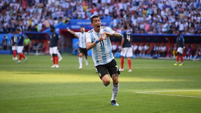 Di María marcou um golaço pela Argentina contra a França. Foto: FIFA/ Divulgação