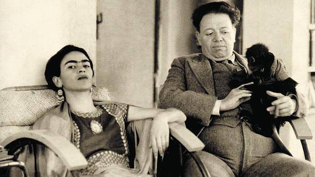 Frida e seu grande amor, o também pintor Diego Rivera. Foto: Reprodução