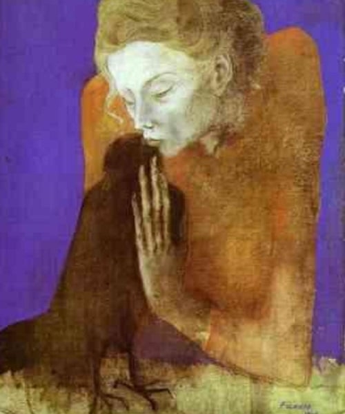 Depois, Picasso entrou no Período Rosa (1904-1906), caracterizado por uma paleta mais quente e alegre. Esse momento foi influenciado por suas novas interações sociais e suas experiências com o circo e a vida boêmia. Reprodução: Flipar