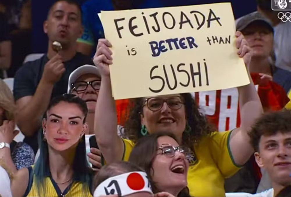 Reprodução/redes sociais Rivalidade culinária entre Brasil e Japão acompanhou a das Olimpíadas Reprodução/redes sociais