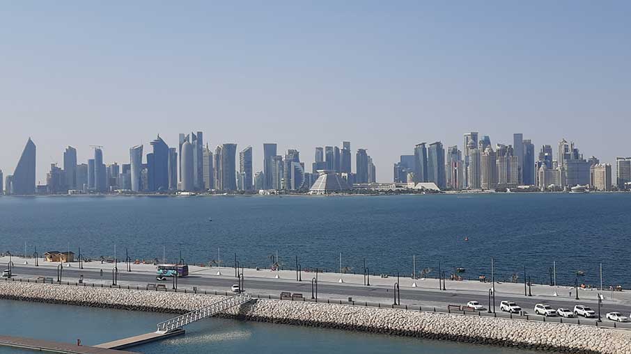 Vista do Porto de Doha, no Catar. Foto: Felipe Carvalho