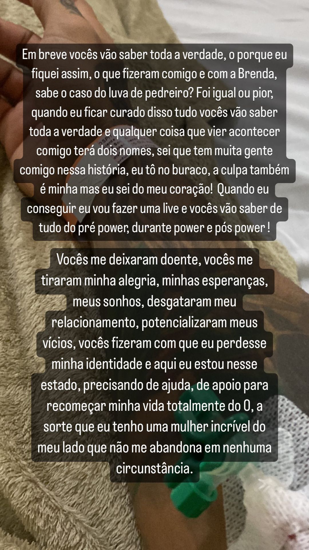 Matheus Sampaio, vencedor do 'Power Couple 6', foi hospitalizado nesta quarta-feira (12) e postou Stories com acusações.. Foto: Reprodução/Instagram @matheussampaio___ 12.10.2022