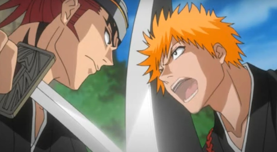 Ichigo vs Renji - Anime: Bleach - Ichigo é o personagem principal de Bleach e para muitos Renji é o grande rival dele ao longo da saga, já que o grande objetivo da vida dele é vencer Ichigo, custe o que custar. Reprodução: Flipar