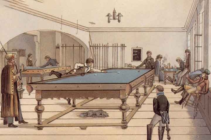 A sinuca surgiu na Índia em 1875, inventada por oficiais britânicos do exército. Eles combinaram regras de diferentes jogos de bilhar para criar uma nova modalidade.  Reprodução: Flipar