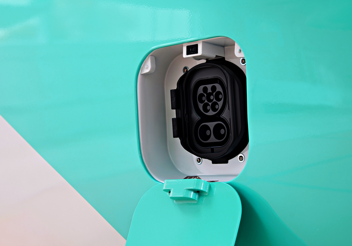 Detalhes do mockup do carro voador da Embraer. Foto: Eve Air/Embraer/Divulgação