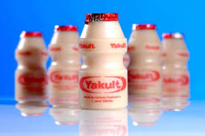 Yakult - Marca japonesa de bebida láctea fermentada que contém lactobacilos (gênero de bactérias) vivos. Sua popularidade fez as pessoas referirem-se a probióticos variados como “yakult”. 
 Reprodução: Flipar