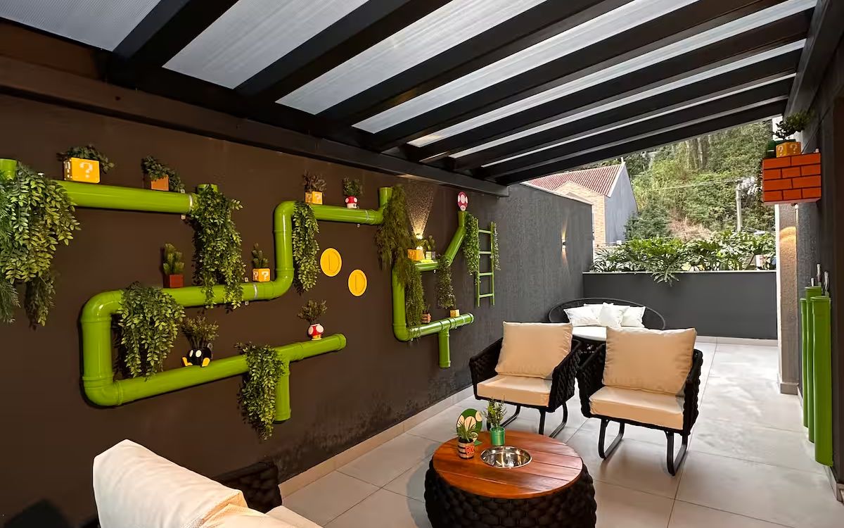 “Apartamento do Super Mario” atrai turistas em Blumenau com temática geek. Foto: Airbnb