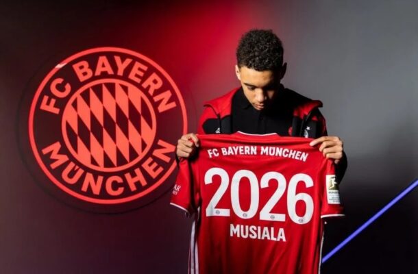Uma das promessas da Alemanha, Musiala, do Bayern de Munique, aparece em sétimo lugar, com valor de mercado de 110 milhões de euros. Foto: Divulgação/Bayern