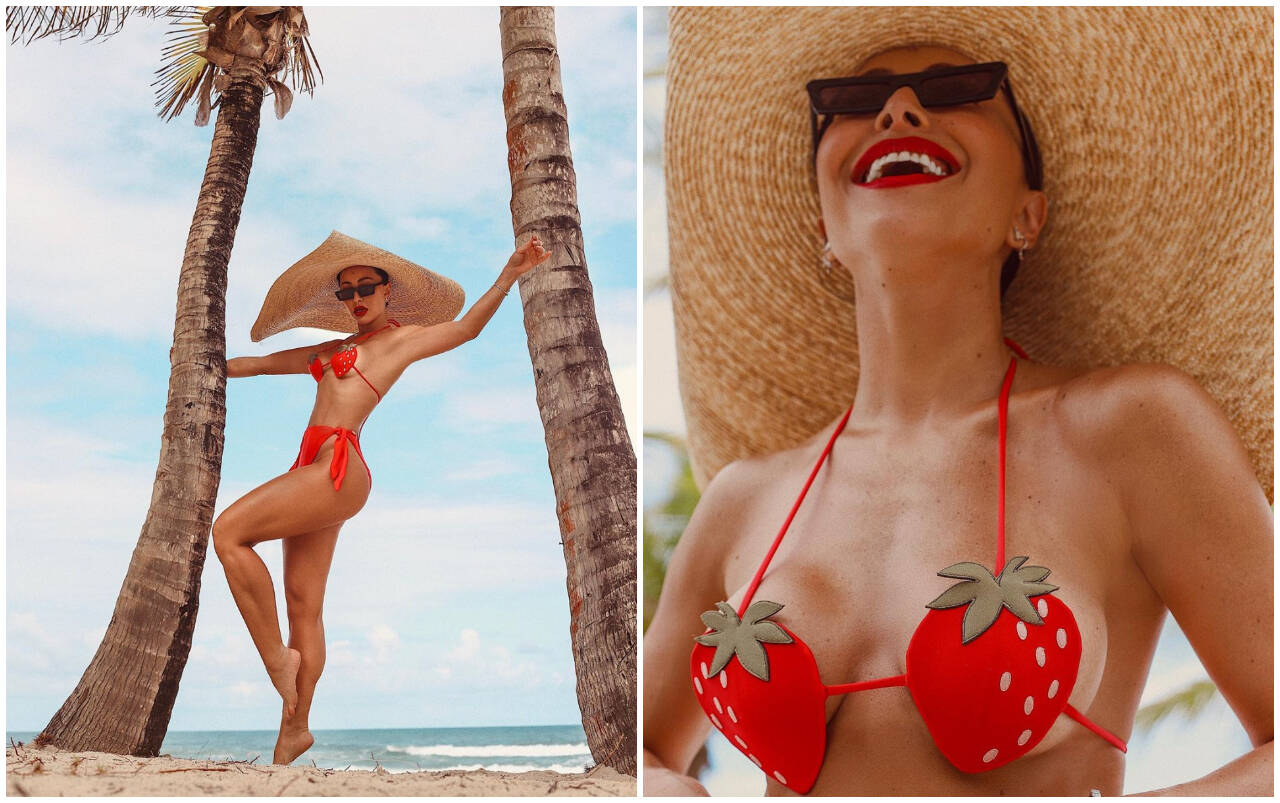 Sabrina Sato na moda do biquíni de morango. Foto: Reprodução/Instagram