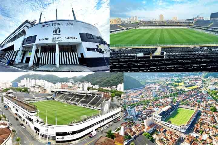 Estádio Urbano Caldeira - A tradicional Vila Belmiro, inaugurada em 12 de outubro de 1916, é a casa do Santos Futebol Clube. Palco histórico que viu nascerem craques como Pelé e Neymar, é um dos pontos mais conhecidos da cidade. Reprodução: Flipar