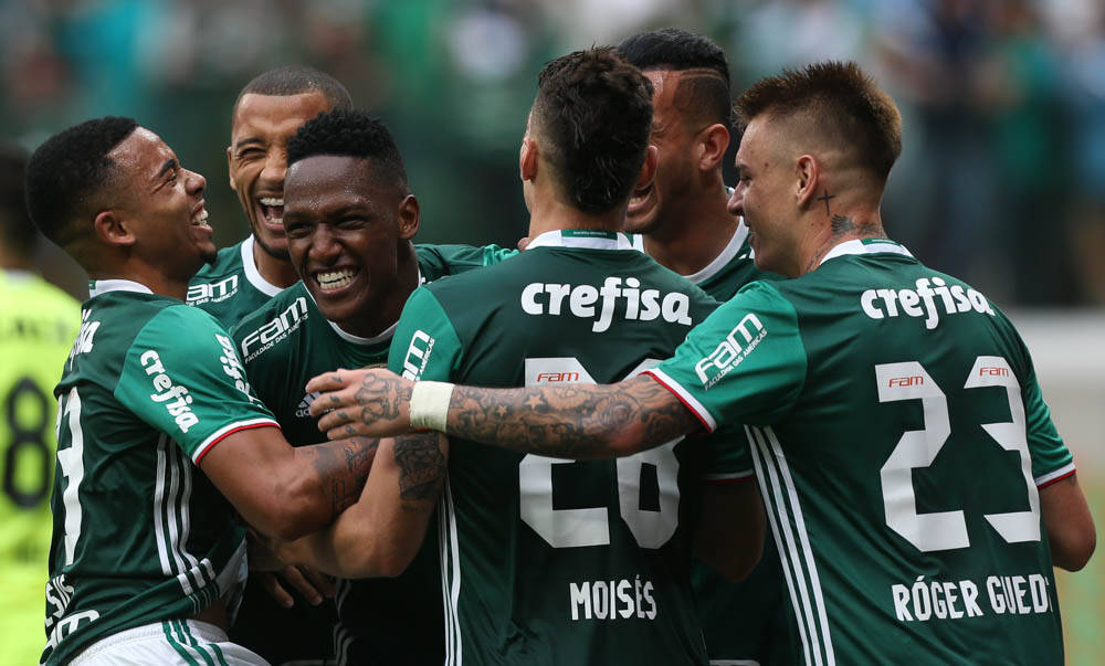 Yerry Mina, Palmeiras x Coritiba. Foto: Cesar Greco/Ag Palmeiras/Divulgação