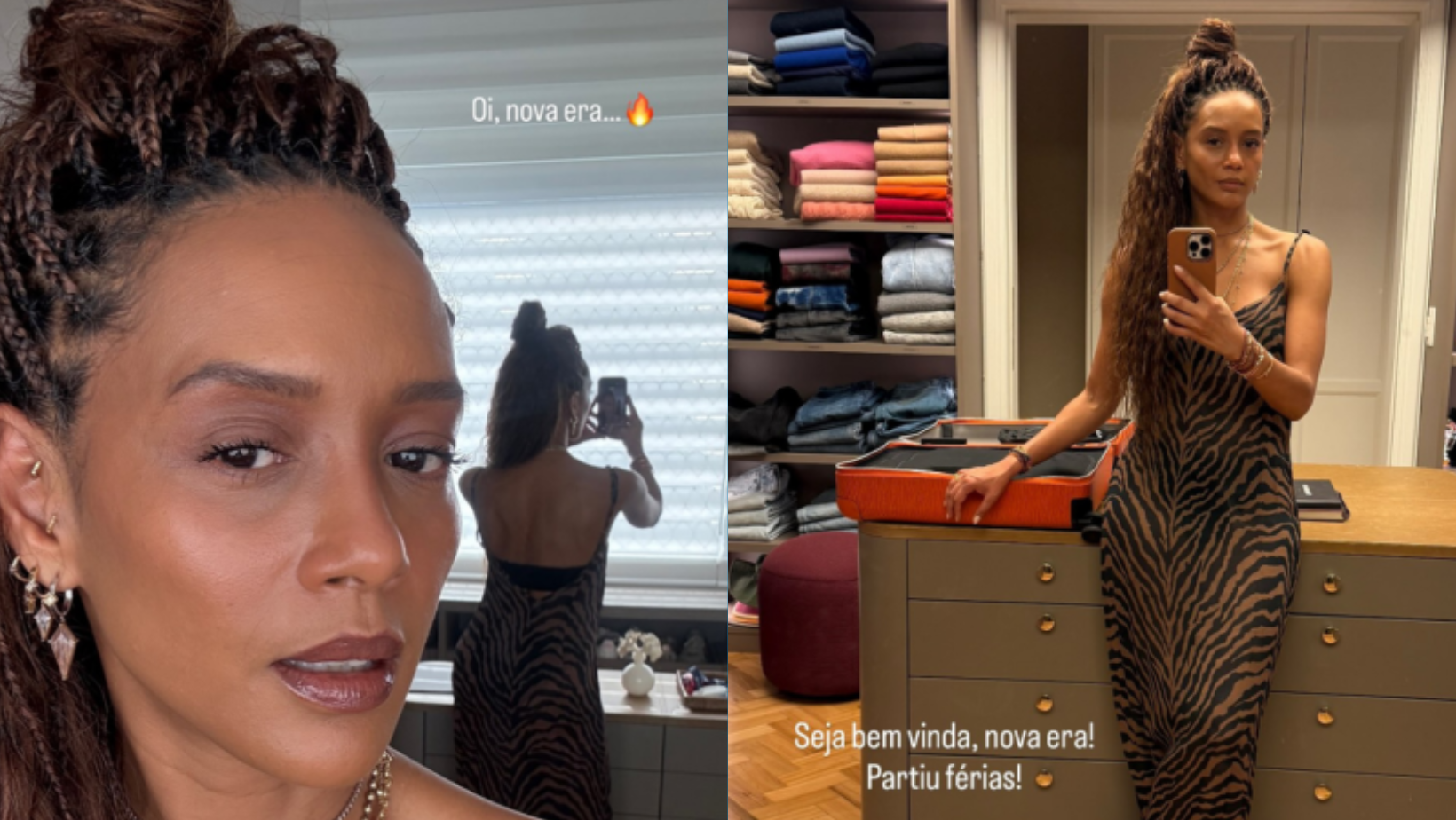 Taís Araujo de tranças castanhas. Foto: Reprodução/ Instagram @taisdeverdade