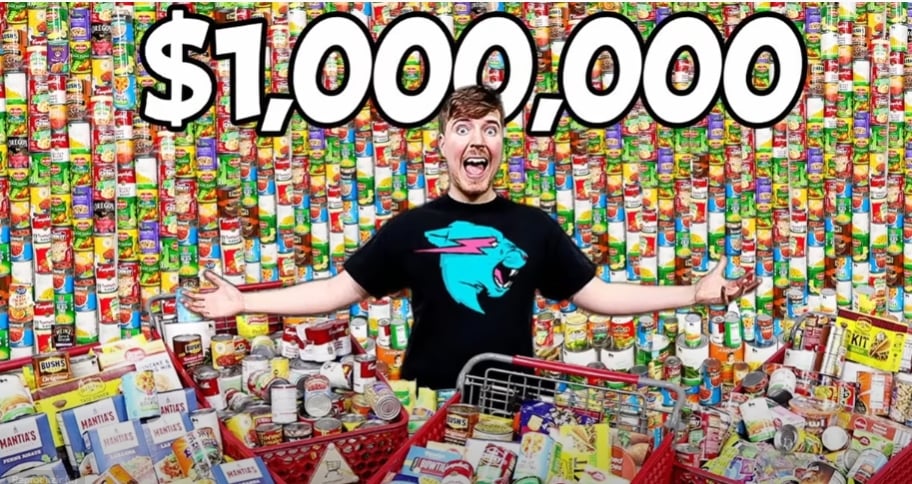 Mr Beast dá tanto dinheiro que é considerado, acima de tudo, um filantropo nos Estados Unidos.  Reprodução: Flipar