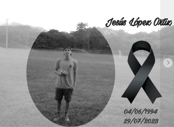 O clube postou uma foto de Chucho em preto e branco, com as datas de nascimento e de morte do atleta. 