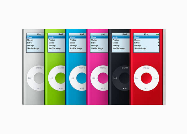 iPod nano (2ª geração), lançado em 25 de setembro de 2006. Foto: Divulgação/Apple