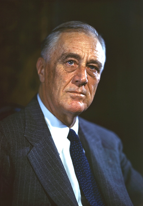 Franklin Delano Roosevelt - Morreu em 12 de abril de 1945, aos 63 anos, de hemorragia cerebral.   Reprodução: Flipar