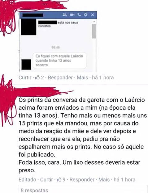 Enquanto ainda estava no "BBB", denúncias de pedofilia contra Laércio já surgiram nas redes sociais . Foto: Reprodução/Facebook