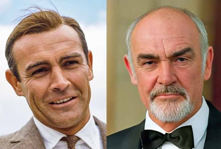 Sean Connery - Ator britânico, morreu em 2020 aos 90 anos nas Bahamas. Ele ganhou popularidade mundial por ter sido o primeiro ator a fazer o papel de James Bond, em seis filmes entre 1962 e 1971.