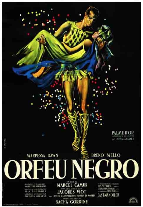 Orfeu Negro - O filme que deu à França o Oscar de Melhor Filme Internacional de 1960, com direção de Marcel Camus, baseou-se na obra teatral “Orfeu da Conceição”, de Vinícius de Moraes. A trilha sonora é dos brasileiros Tom Jobim e Luis Bonfá. Os atores também são brasileiros e a trama se passa em favela do Rio de Janeiro.

 Reprodução: Flipar