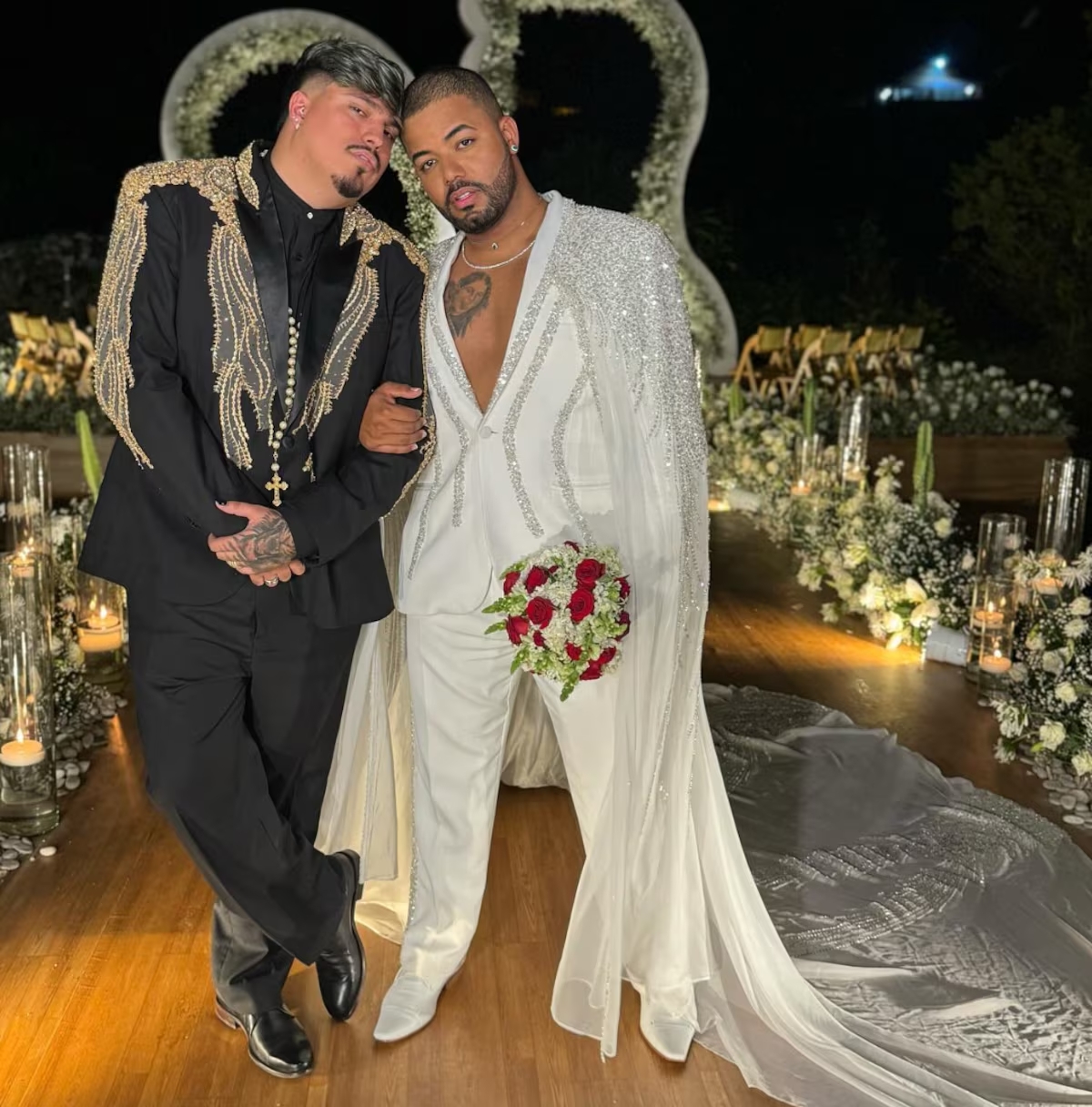 Euro e Hytalo Santos no casamento do casal.. Foto: Reprodução/Instagram