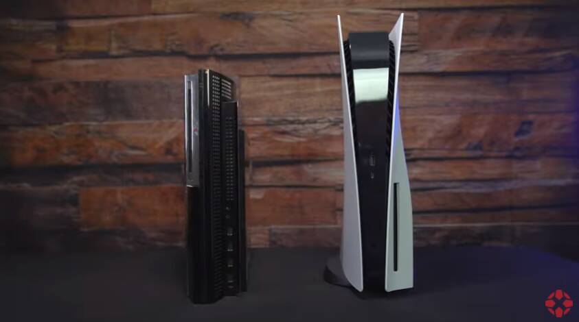 PS5 comparado com o PS3. Foto: Reprodução/YouTube/IGN