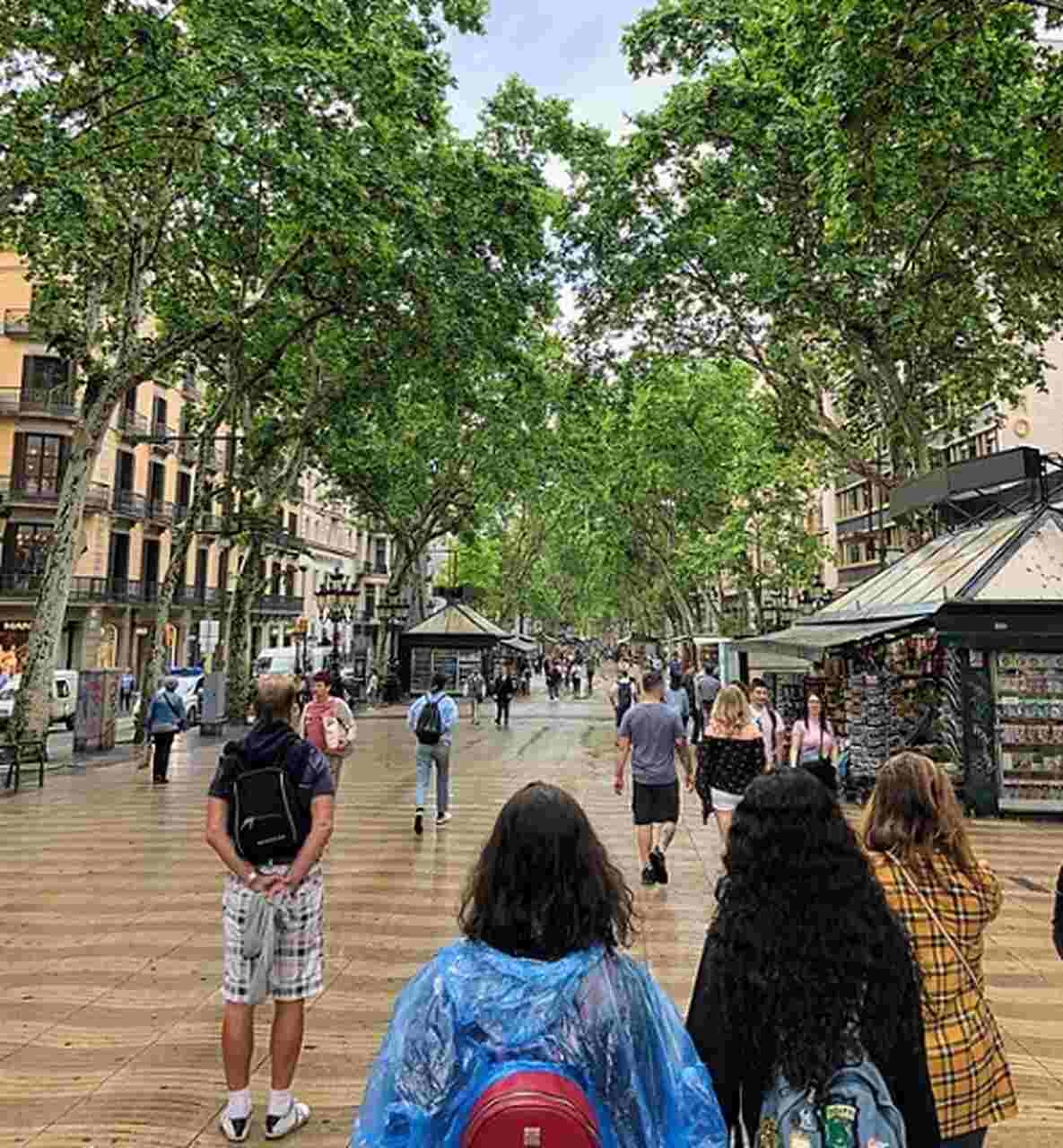 La Rambla - La Rambla é a avenida mais famosa de Barcelona, estendendo-se por 1,2 km desde a Plaça de Catalunya até o Porto Antigo. Esta vibrante rua é conhecida por suas flores, artistas de rua e cafés, sendo um dos principais pontos de encontro da cidade. Reprodução: Flipar