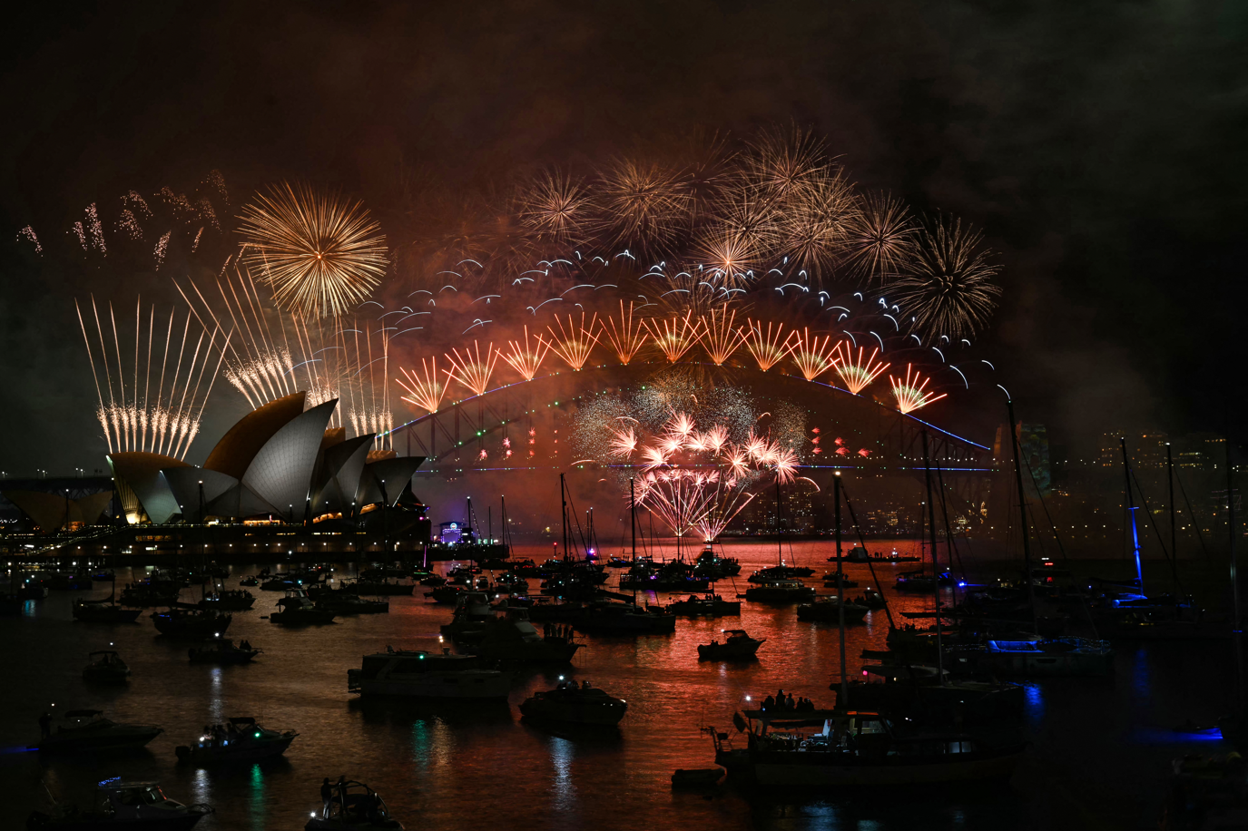 Sidney, na Austrália, celebrando a chegada de 2025 AFP